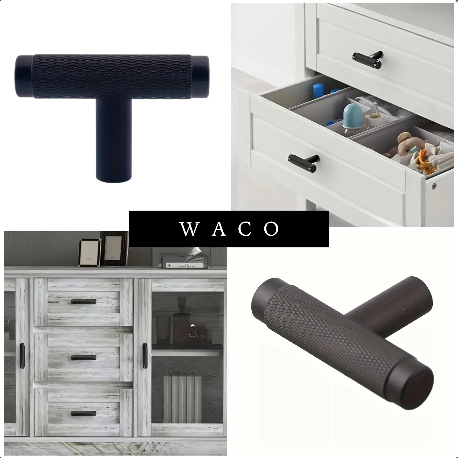 Deurknop Waco Zwart