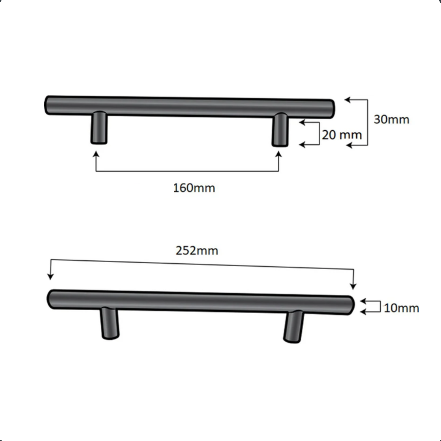 Handgreep Denver 160 mm RVS