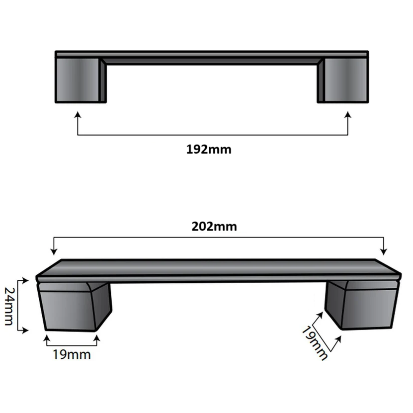 Handgreep Austin 192 mm Aluminium Zwart