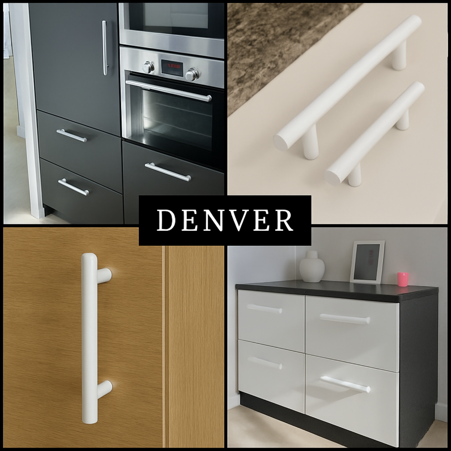 Handgreep Denver 160 mm RVS Wit