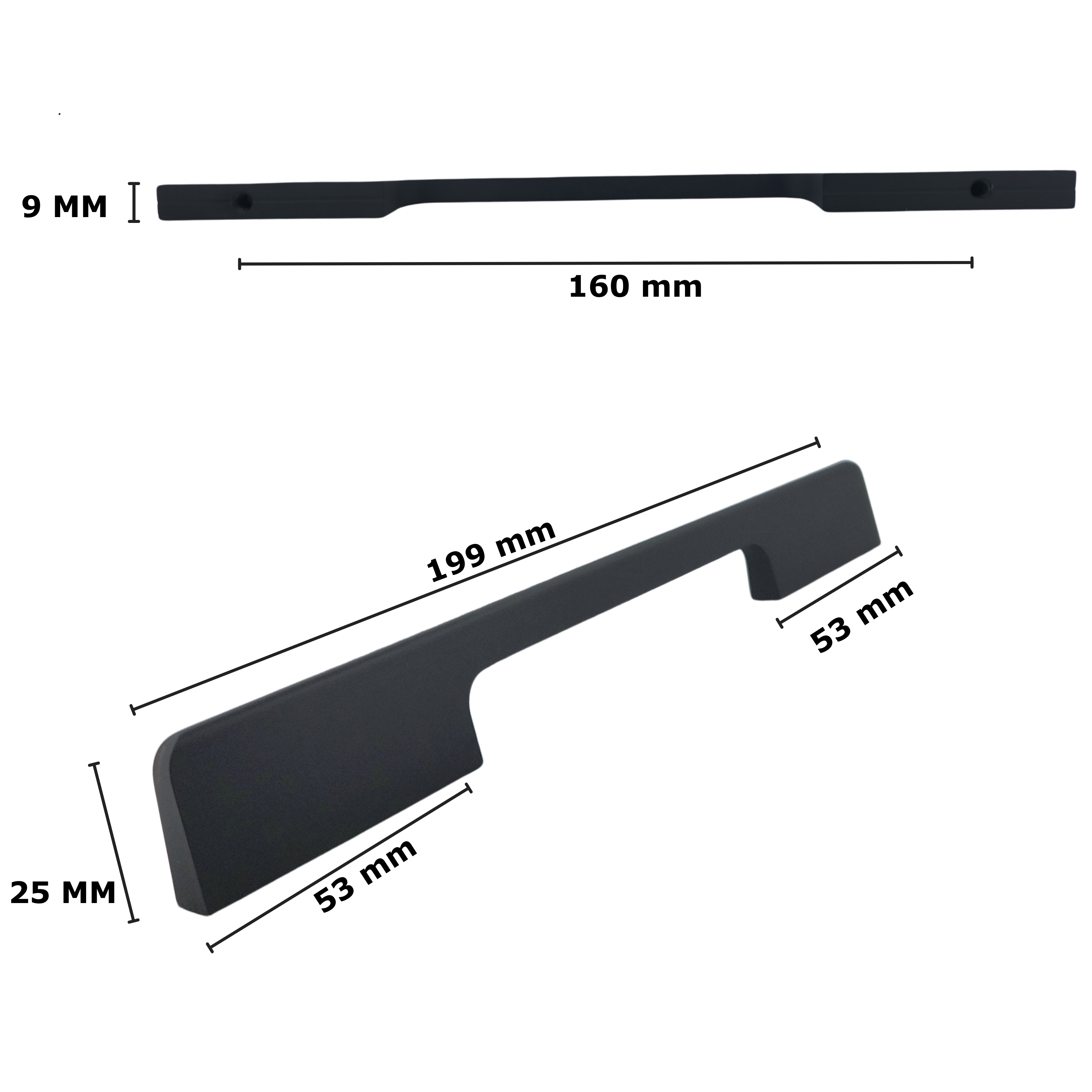Seattle 160 mm Aluminium Zwart