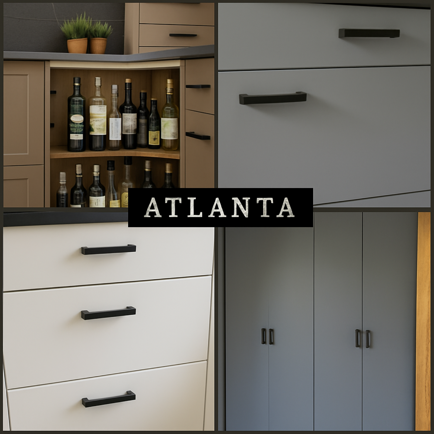 Handgreep Atlanta 128 mm RVS Zwart