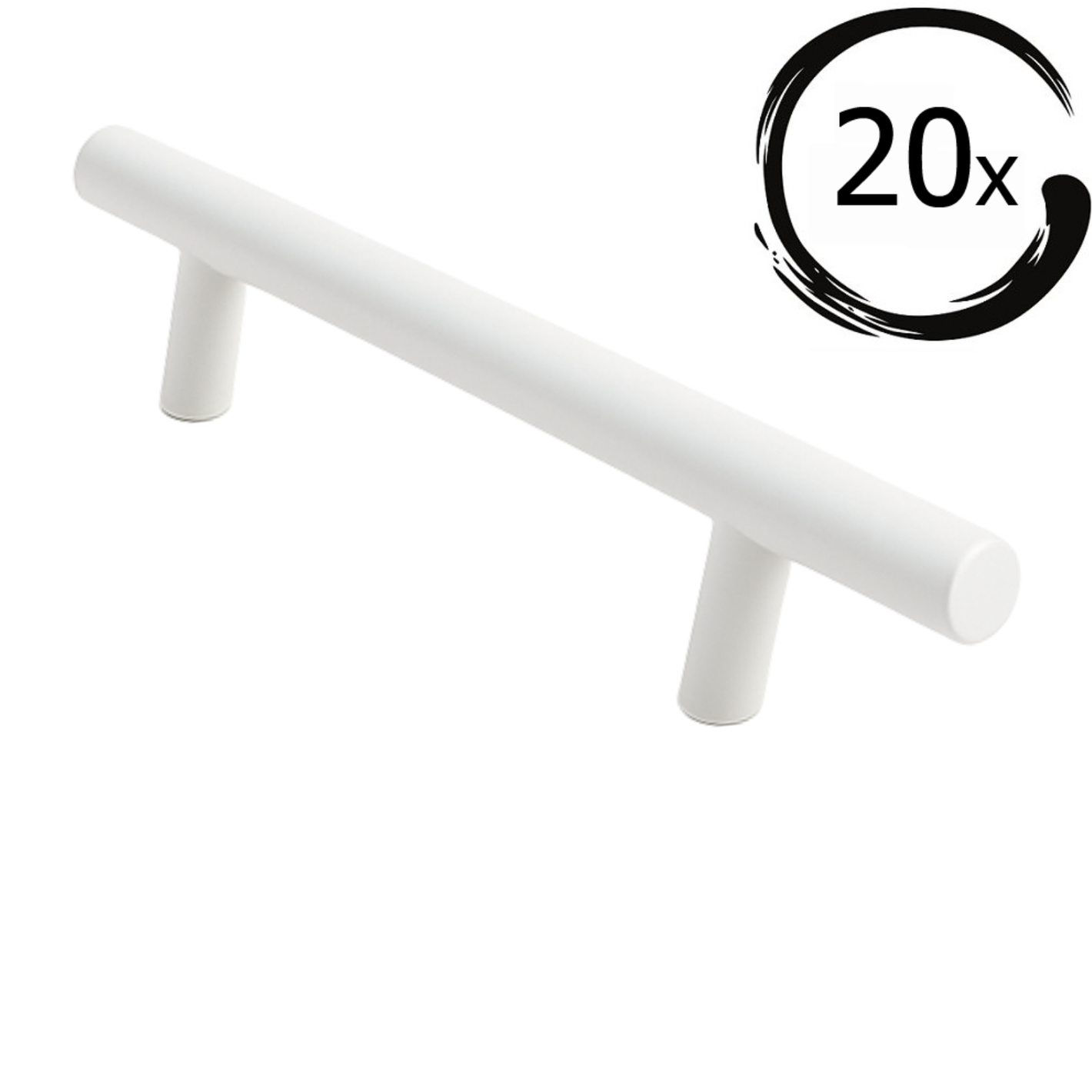 20X Handgreep Denver 160 mm RVS Wit