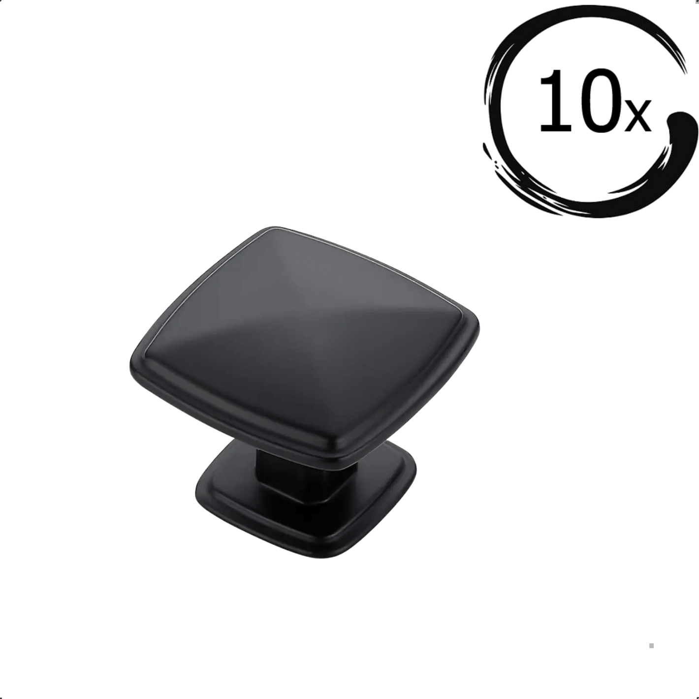 10X Deurknop Texas Mat Zwart