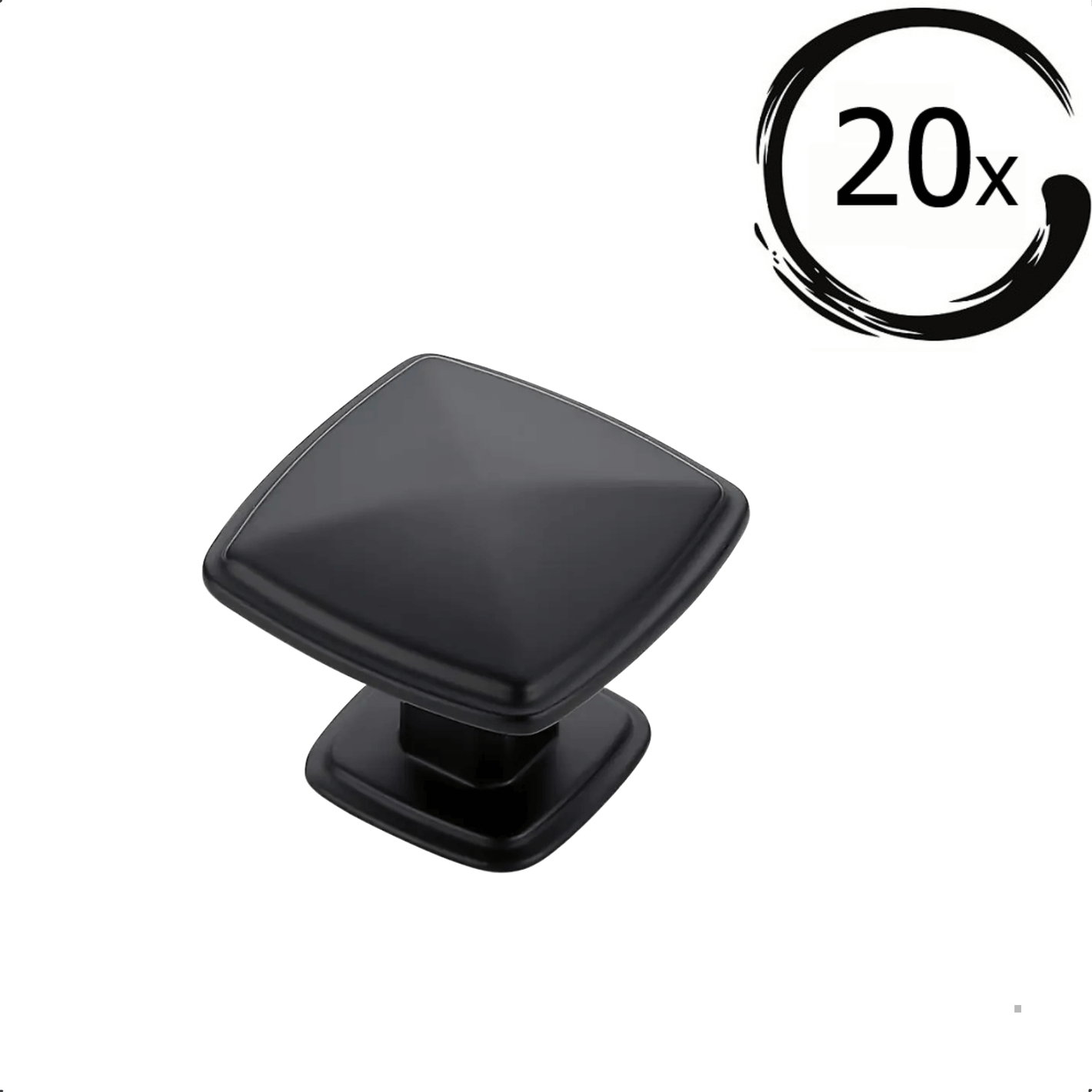 20X Deurknop Texas Mat Zwart