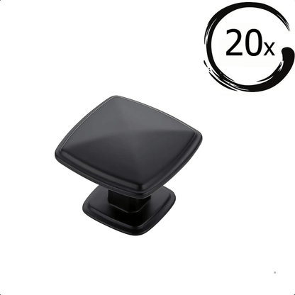 20X Deurknop Texas Mat Zwart