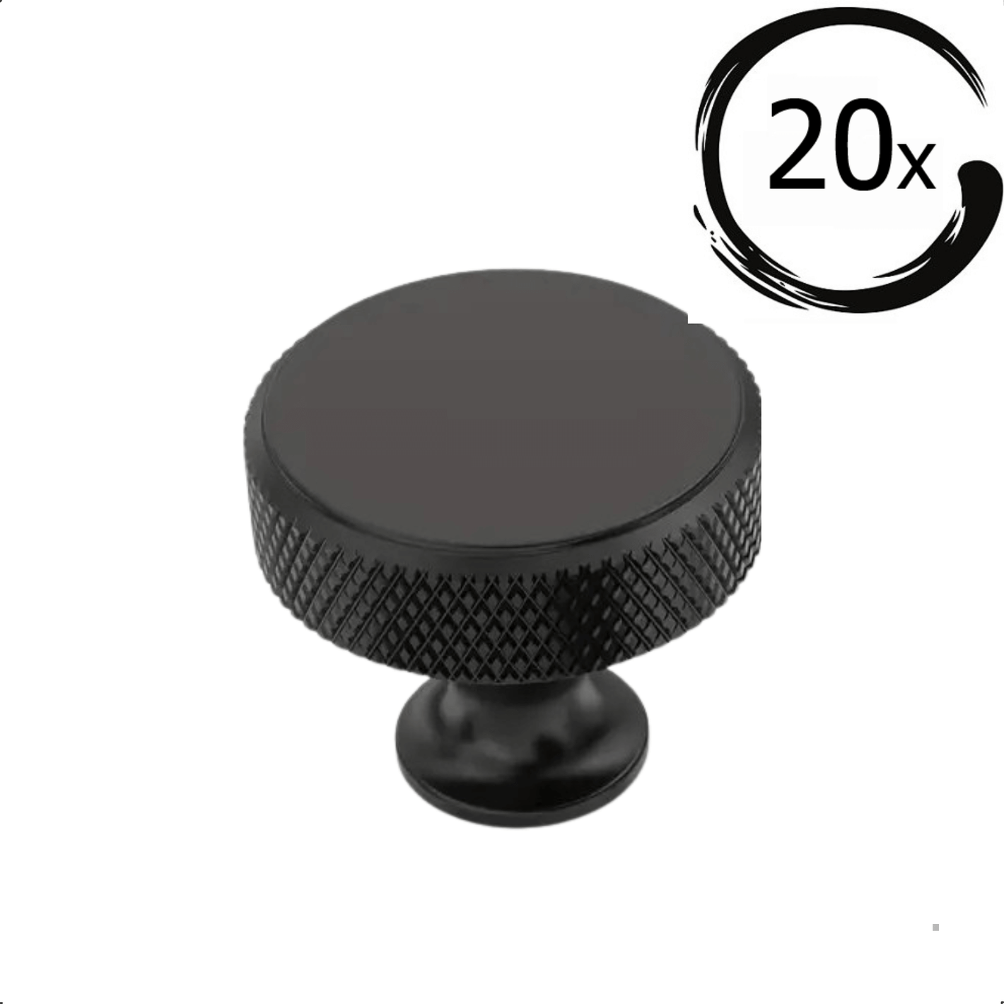 20X Deurknop Lowell 30 mm Zwart