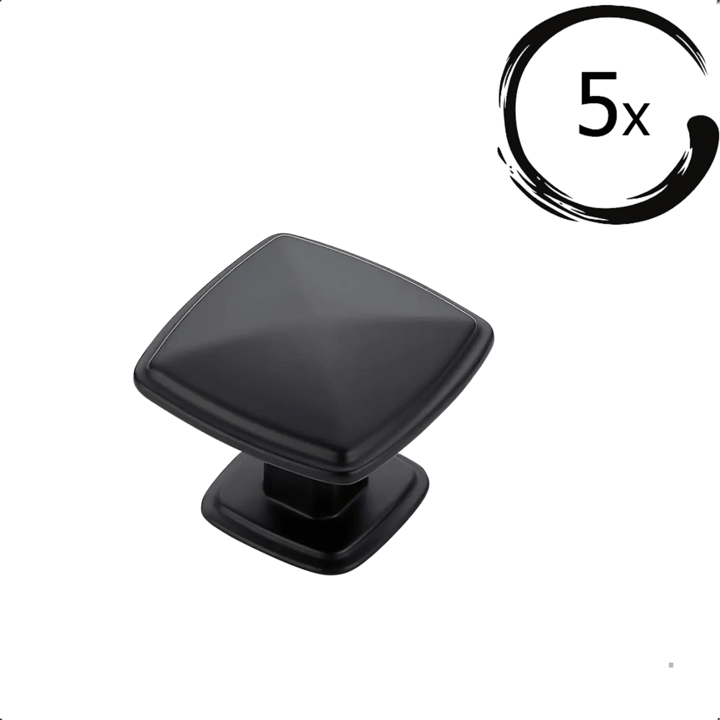 5X Deurknop Texas Mat Zwart