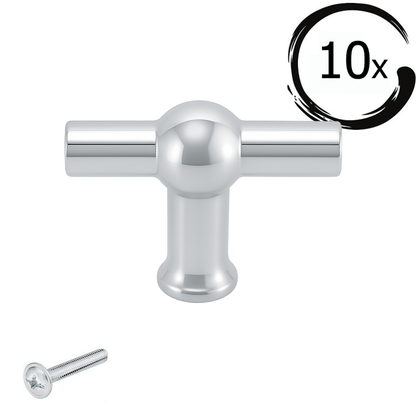 10X Deurknop Kansas 48 mm Chroom