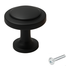 Furniture knob black round