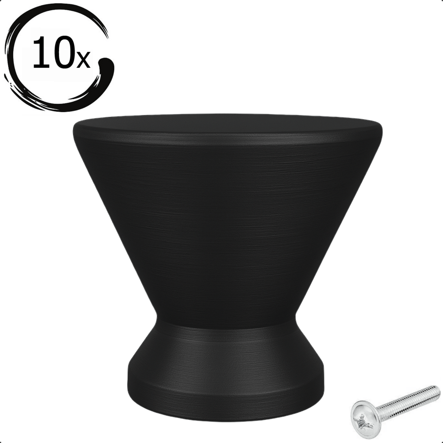 10X Deurknop 25mm Zwart – Dover - BY MJM - GMJ78-10