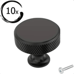 10X Deurknop 30mm Aluminium Zwart – Lowell - BY MJM - GMJ103-10