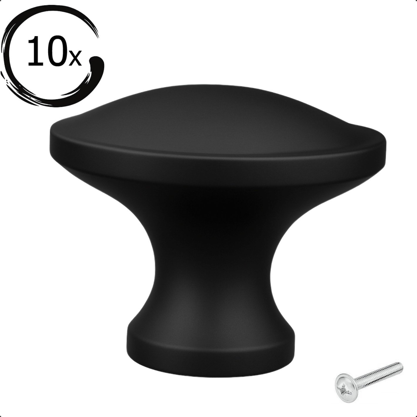 10X Deurknop 32mm Zwart – Rapid - BY MJM - GMJ93-10