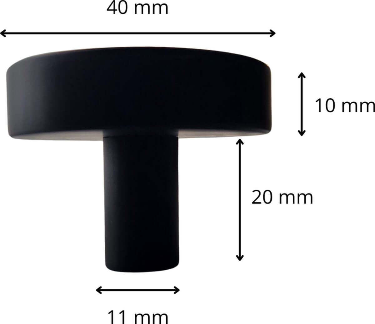 10X Deurknop 40mm Rond Zwart – Circle - BY MJM - GMJ30-10