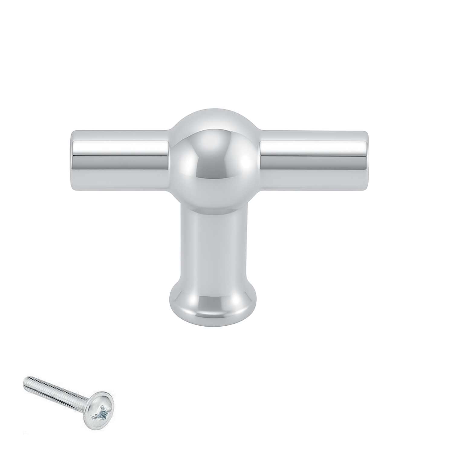 10X Deurknop 48mm Chroom – Kansas T - greep - BY MJM - GMJ54-10