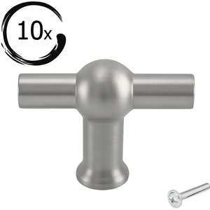 10X Deurknop 48mm RVS – Kansas T - greep - BY MJM - GMJ53-10
