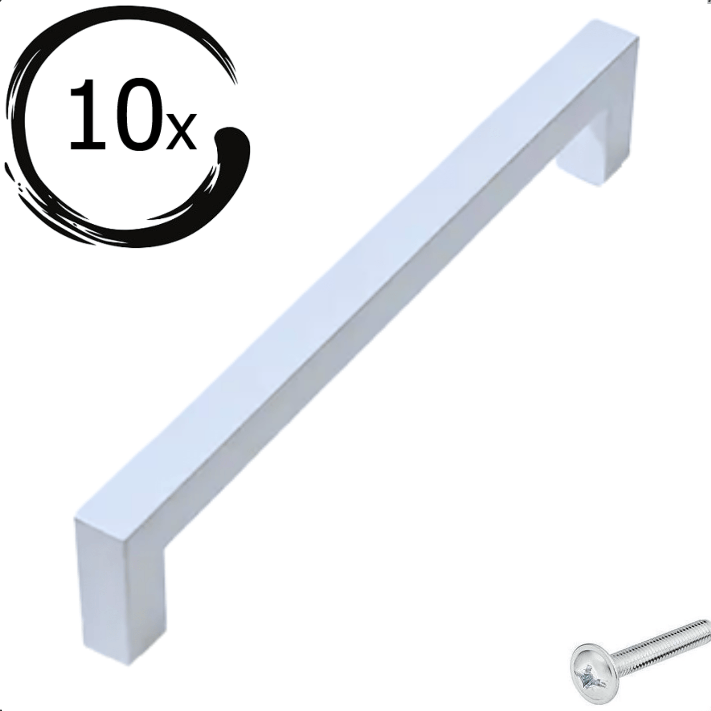10X Handgreep 128mm Aluminium Wit – Twig - BY MJM - GMJ105-10