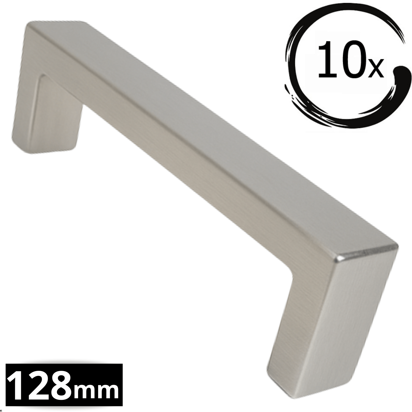 10X Handgreep 128mm RVS – Atlanta - BY MJM - GMJ08-10