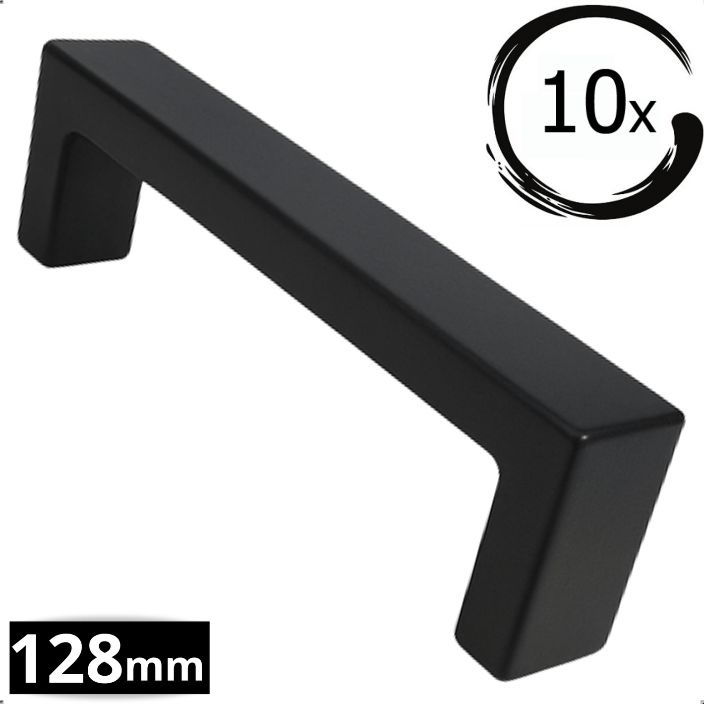 10X Handgreep 128mm RVS Zwart – Atlanta - BY MJM - GMJ05-10