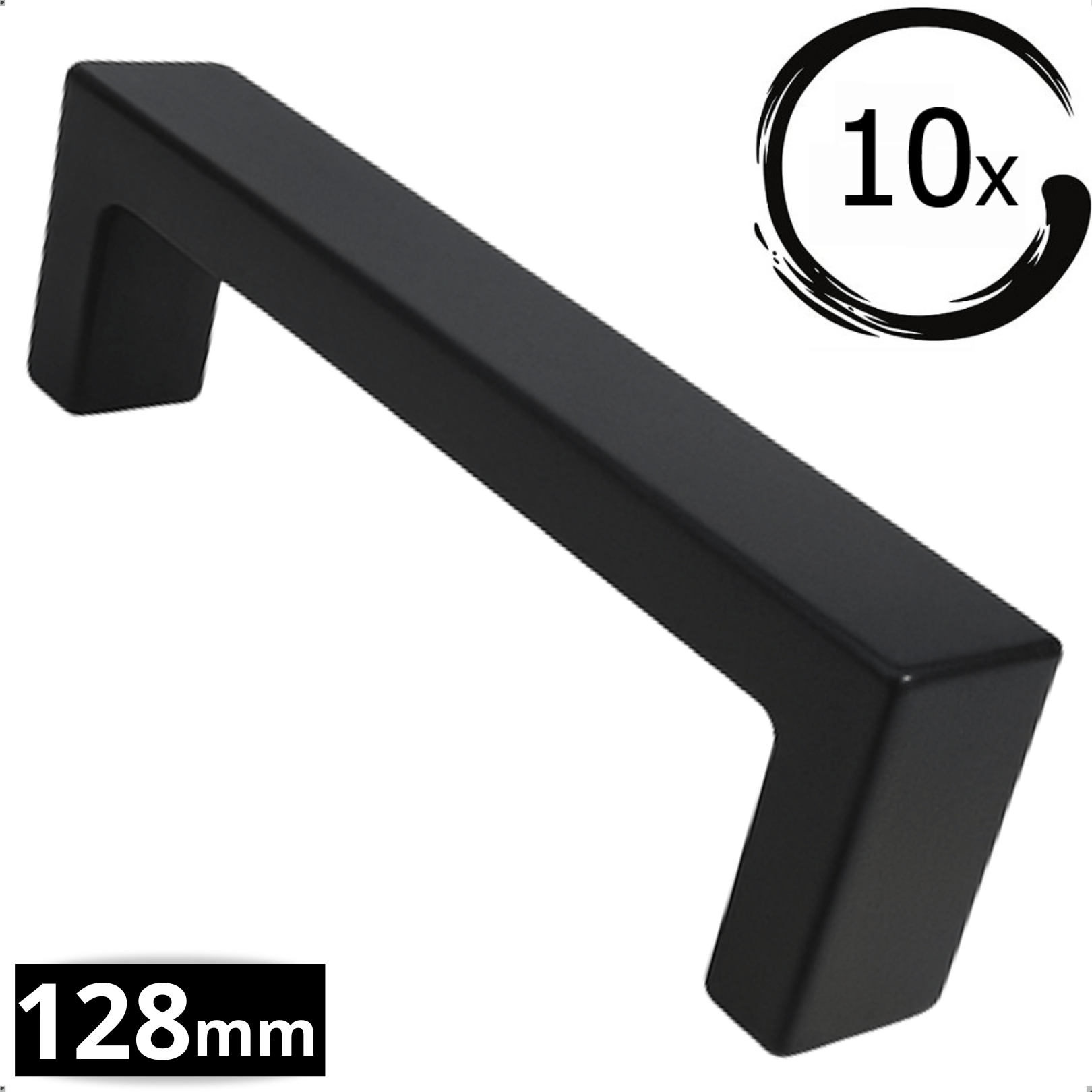 10X Handgreep 128mm RVS Zwart – Atlanta - BY MJM - GMJ05-10