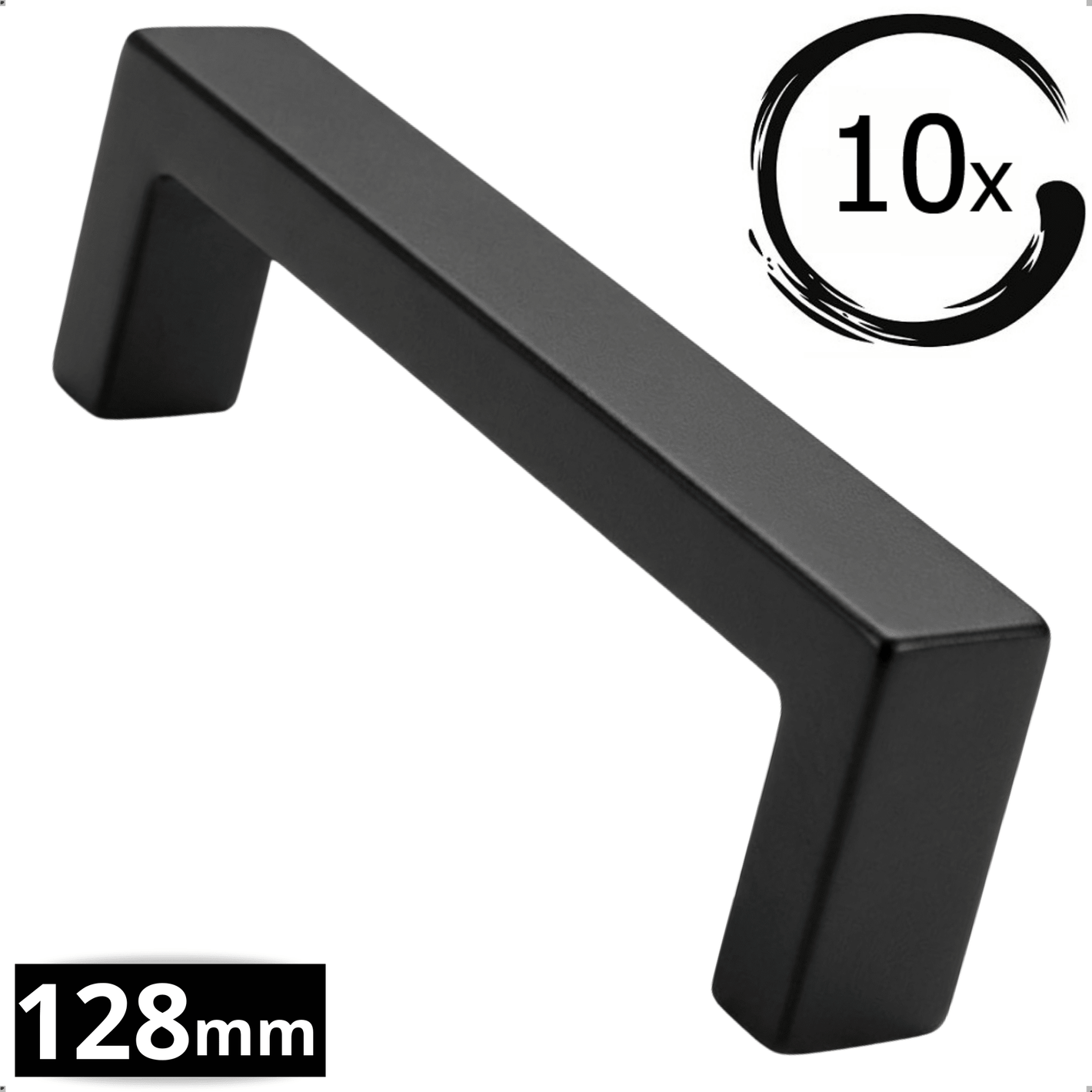 10X Handgreep 128mm RVS Zwart – Atlanta - BY MJM - GMJ05-10