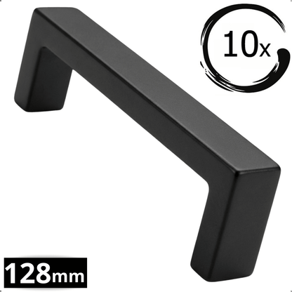 10X Handgreep 128mm RVS Zwart – Atlanta - BY MJM - GMJ05-10