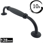 10X Handgreep 128mm Zwart – Norfolk - BY MJM - GMJ37-10