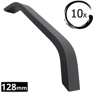 10X Handgreep 128mm Zwart – Tulsa - BY MJM - GMJ12-10