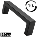 10X Handgreep 160mm RVS Zwart – Atlanta - BY MJM - GMJ14-10