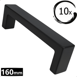 10X Handgreep 160mm RVS Zwart – Atlanta - BY MJM - GMJ14-10