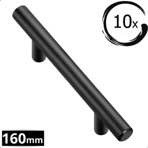 10X Handgreep 160mm RVS Zwart – Denver - BY MJM - GMJ09-10