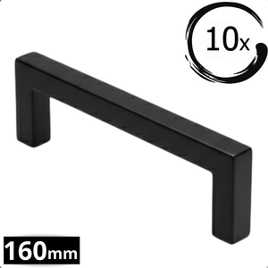 10X Handgreep 160mm Zwart – Dallas - BY MJM - GMJ28-10