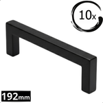 10X Handgreep 192mm RVS Zwart – Dallas - BY MJM - GMJ29-10