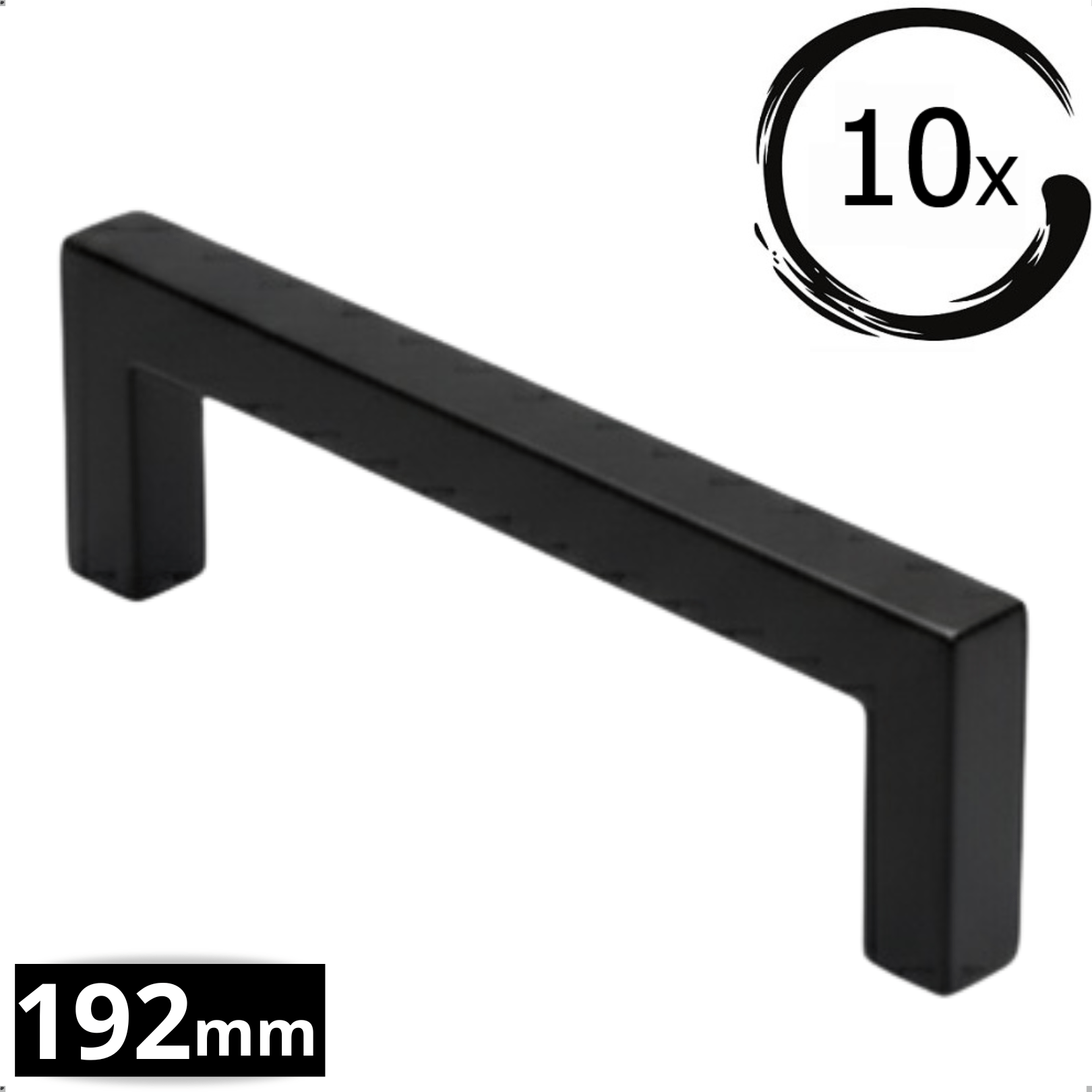 10X Handgreep 192mm RVS Zwart – Dallas - BY MJM - GMJ29-10