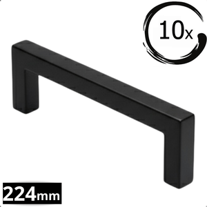 10X Handgreep 224mm RVS Zwart – Dallas - BY MJM - GMJ86-10