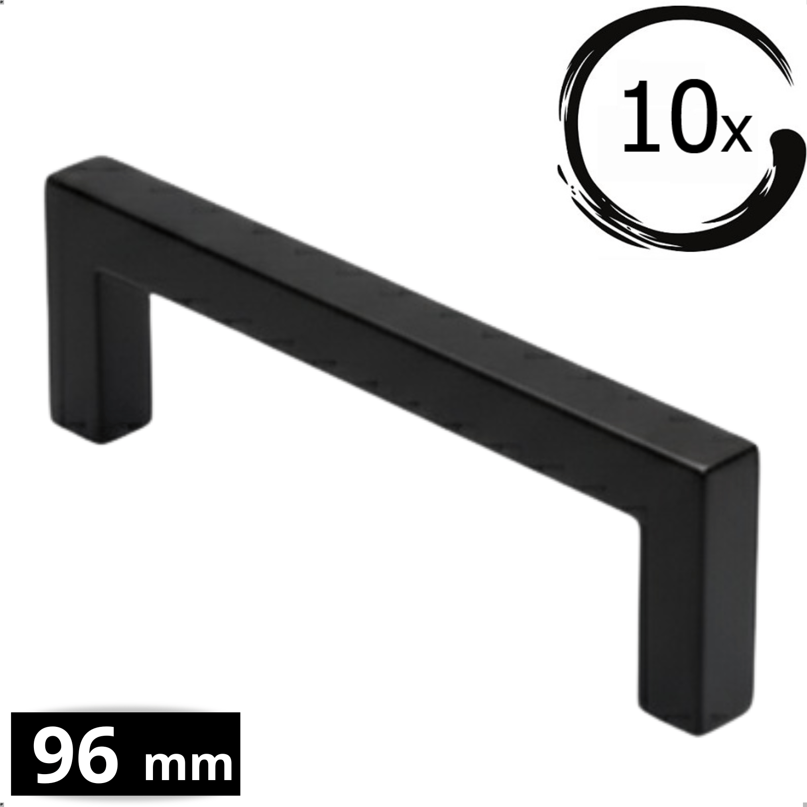 10X Handgreep 96mm RVS Zwart – Dallas - BY MJM - GMJ52-10