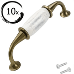10X Handgreep Enid 128 mm Wit Brons - BY MJM - GMJ115-10