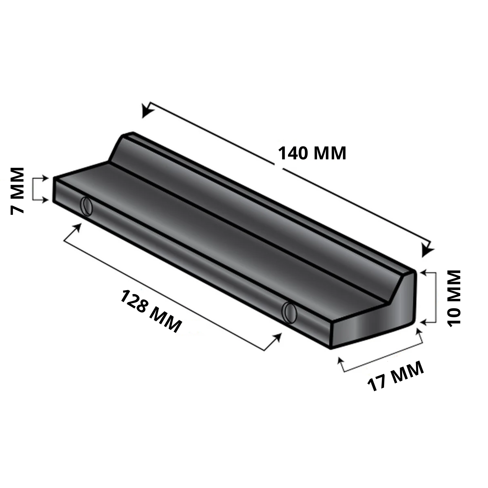 Reno 128 mm Aluminium Zwart