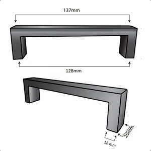 Handgreep Atlanta 128 mm RVS Zwart