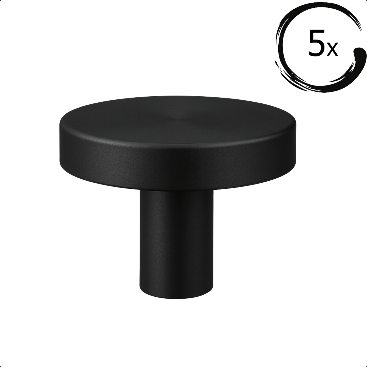 5X Deurknop Harbor Zwart