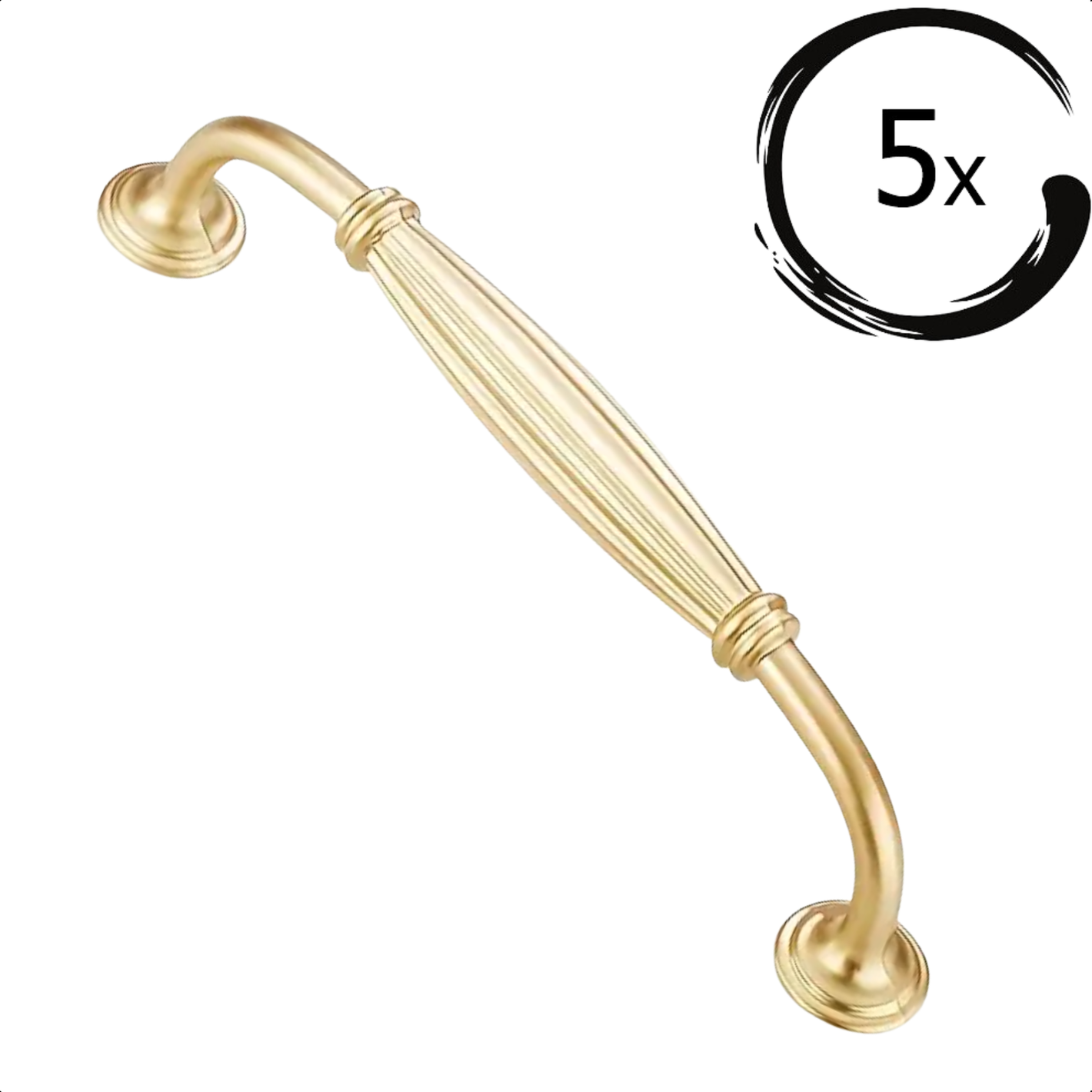 5X Handgreep Norfolk 128 mm Goud