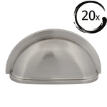 20X Komgreep Columbia 76 mm Geborsteld Nikkel handgreep voor kastdeurtjes in geborsteld nikkel.