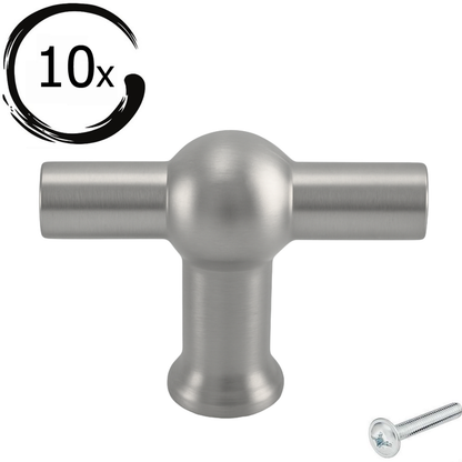 10X Deurknop Kansas 48 mm RVS