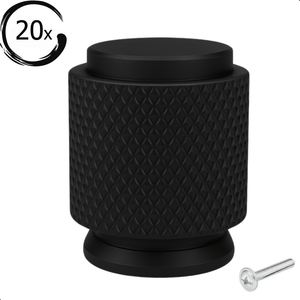 20X Deurknop 20mm Zwart – Dodge - BY MJM - GMJ95-20