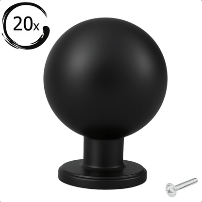 20X Deurknop 24mm Zwart – Madison - BY MJM - GMJ72-20