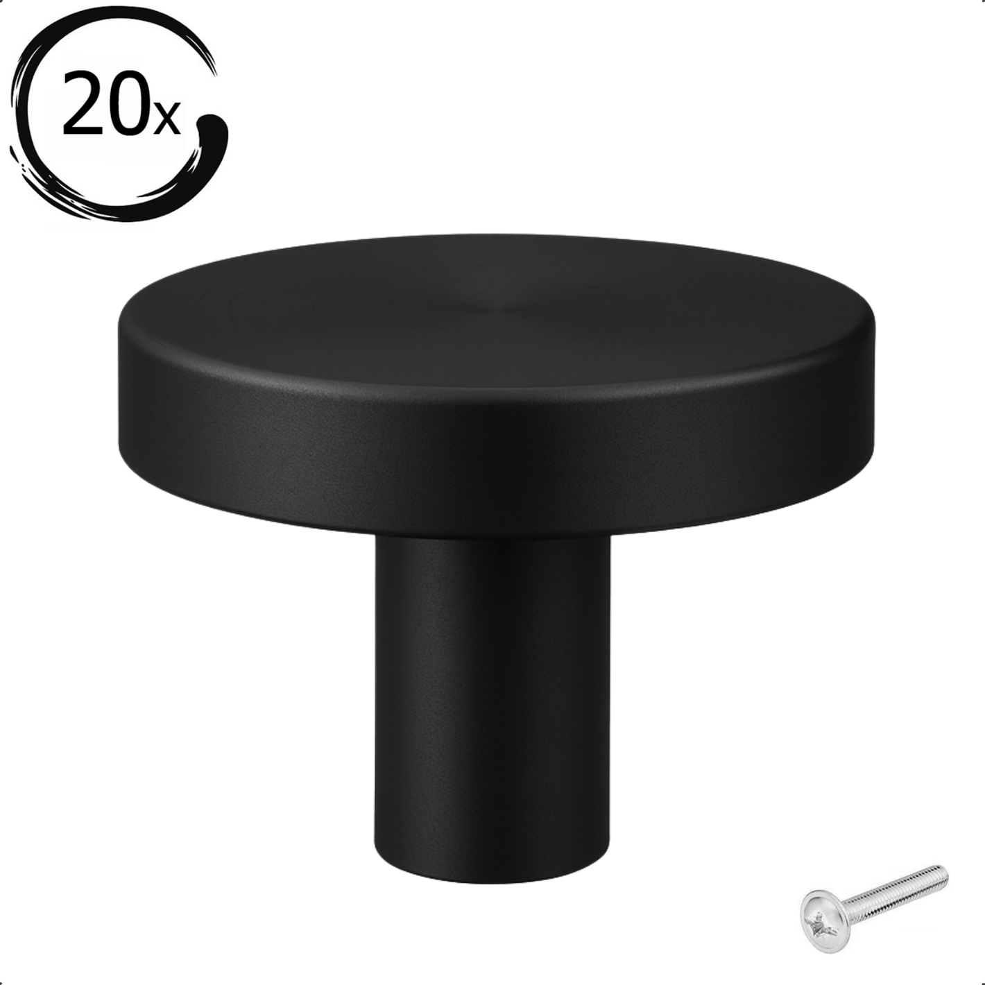 20X Deurknop 30mm Zwart – Harbor - BY MJM - GMJ91-20