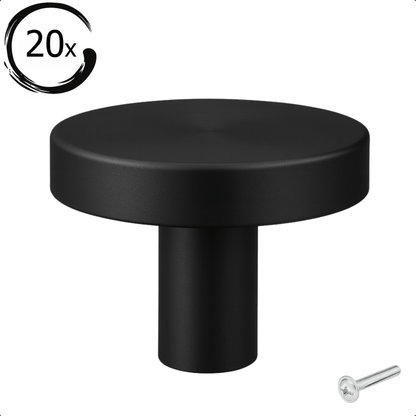 20X Deurknop 30mm Zwart – Harbor - BY MJM - GMJ91-20