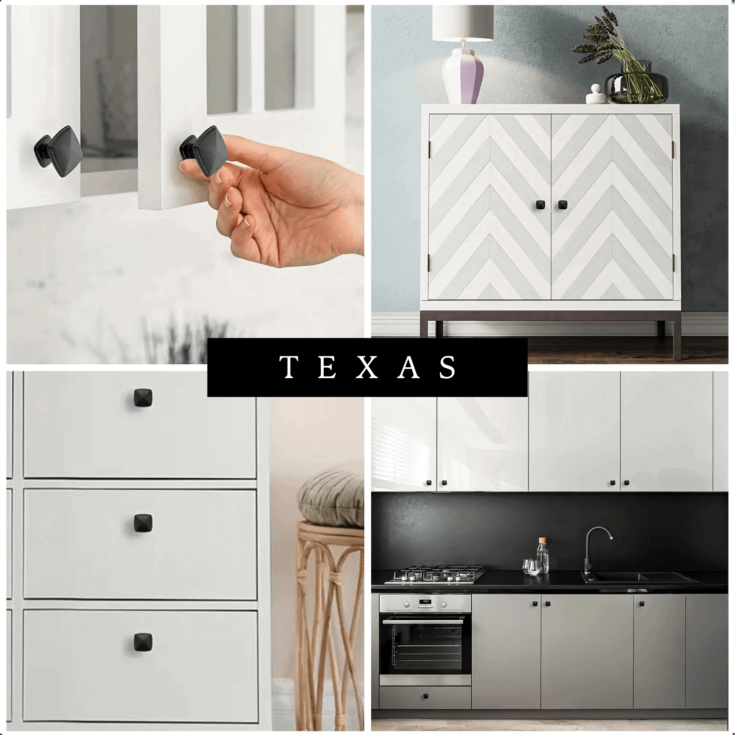 20X Deurknop 31mm Aluminium Zwart – Texas - BY MJM - GMJ106-20