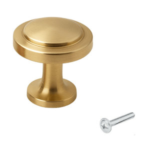 Meubelknop Memphis goud 32mm detailopname afwerking en vorm
