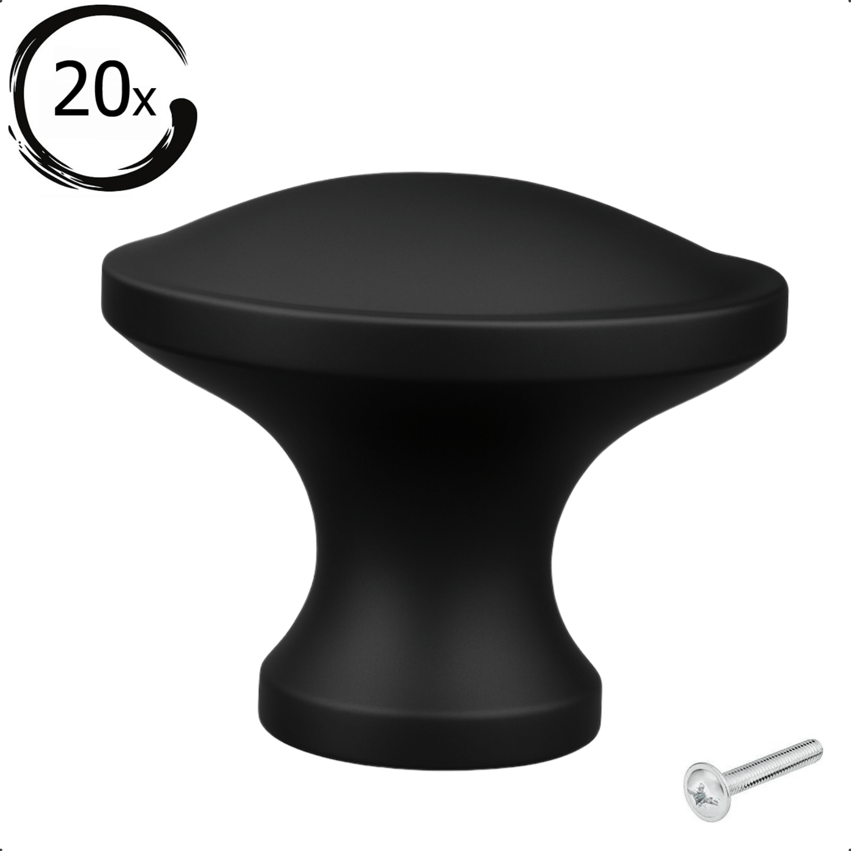 20X Deurknop 32mm Zwart – Rapid - BY MJM - GMJ93-20